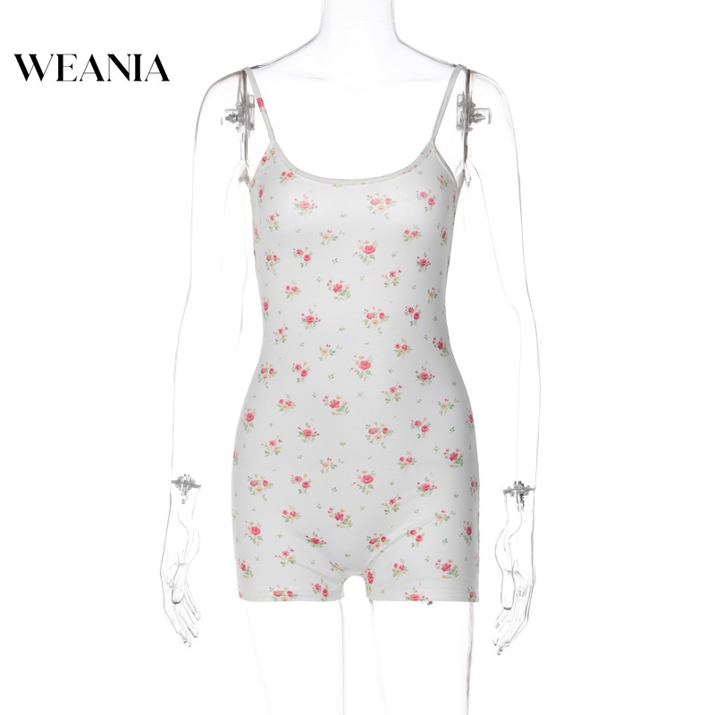 Áo liền quần Hở Lưng Họa Tiết Hoa Thời Trang Mùa Hè Cho Nữ