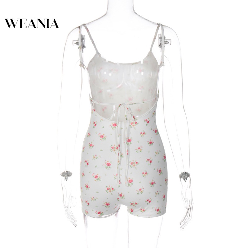 Áo liền quần Hở Lưng Họa Tiết Hoa Thời Trang Mùa Hè Cho Nữ