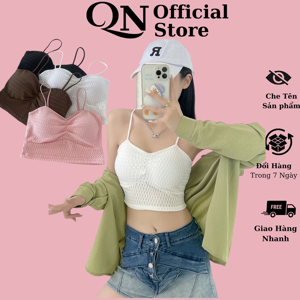Áo ren gợi cảm khoe thân hình thon gọn, ngắn thon gọn, áo blouse màu thuần khiết CLOVER - 9064