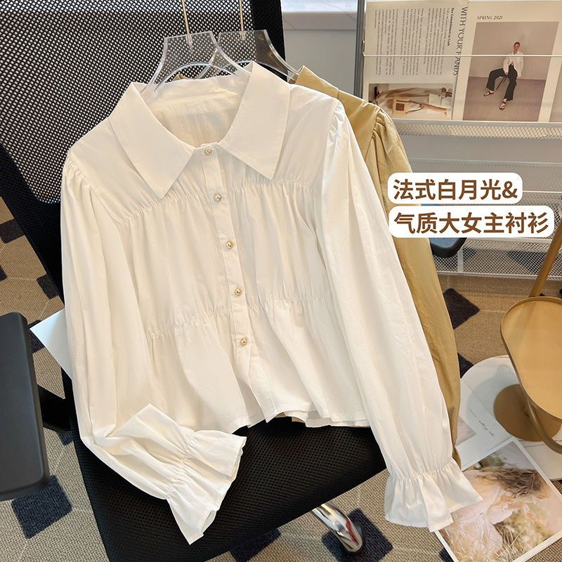Áo Sơ Mi Tay Loe Xếp Ly Phong Cách Pháp Thời Trang Mùa Thu Hàng Mới 2023 Dành Cho Bạn Nữ