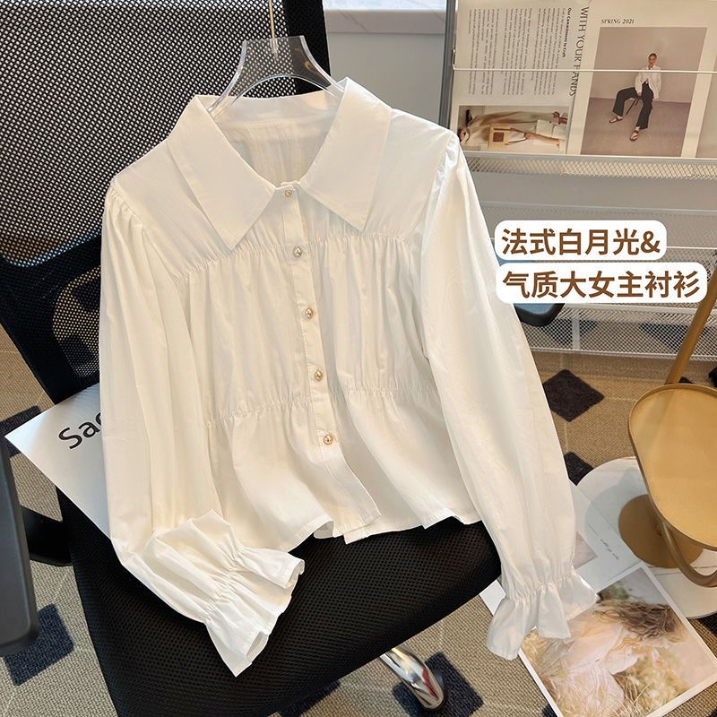 Áo Sơ Mi Tay Loe Xếp Ly Phong Cách Pháp Thời Trang Mùa Thu Hàng Mới 2023 Dành Cho Bạn Nữ