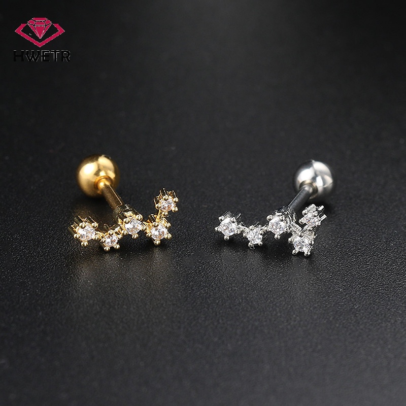 1 Khuyên Xỏ Tai Hình Xoắn Ốc Đính Đá zircon Mới