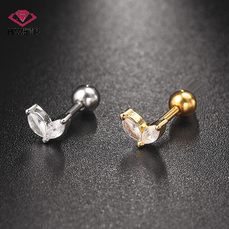 1 Khuyên Xỏ Tai Hình Xoắn Ốc Đính Đá zircon Mới
