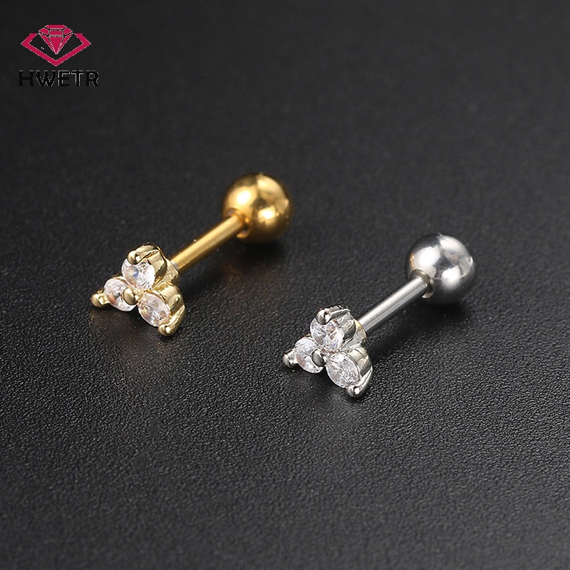 1 Khuyên Xỏ Tai Hình Xoắn Ốc Đính Đá zircon Mới