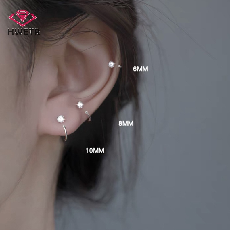 1 Khuyên Tai Tròn Bằng Thép Không Gỉ Cho Nữ Mới