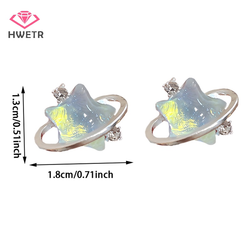 Khuyên Tai Đính Đá Pha Lê Xanh Dương Hình Ngôi Sao Hành Tinh Ngọt Ngào Thời Trang Cho Nữ Mới