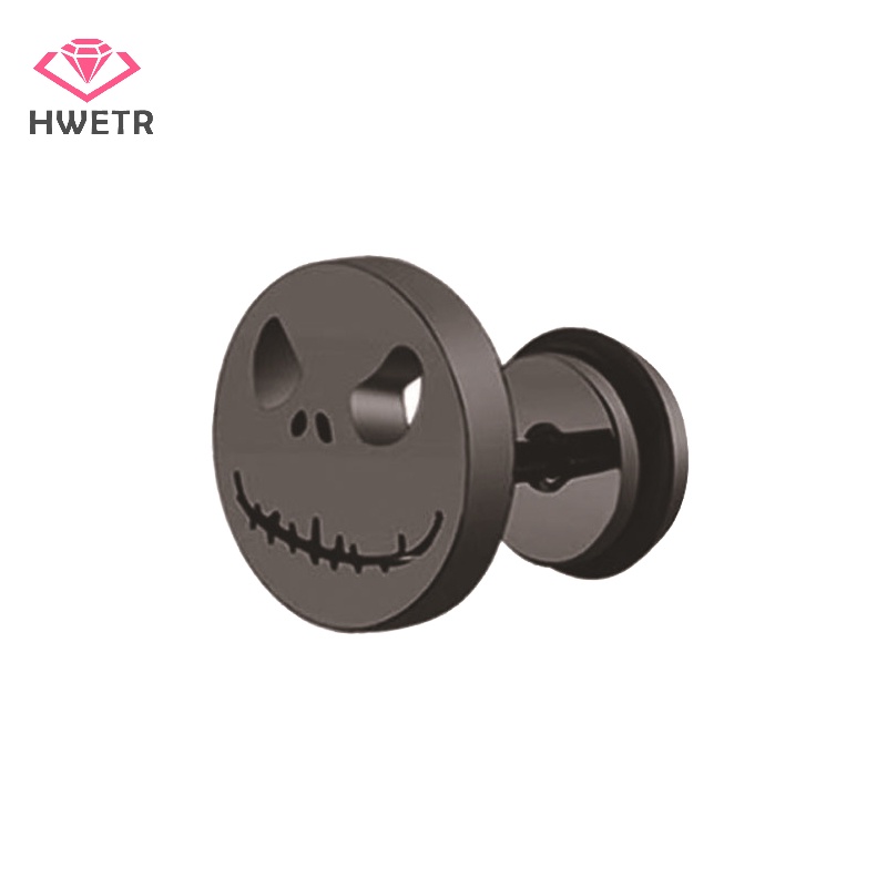 Khuyên Tai Dạng Vòng Nhiều Hình Dạng Bằng Thép Không Gỉ Màu Đen Phong Cách gothic punk Thời Trang Cho Nam Và Nữ Mới