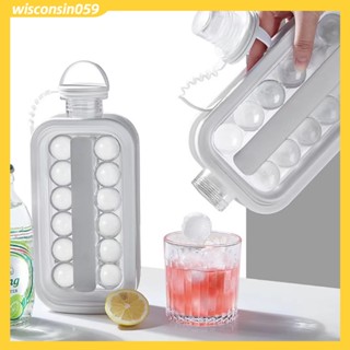 [Hàng Sẵn] Khay làm đá viên 2 trong 1 Khuôn di động Chai có nắp đậy thông minh