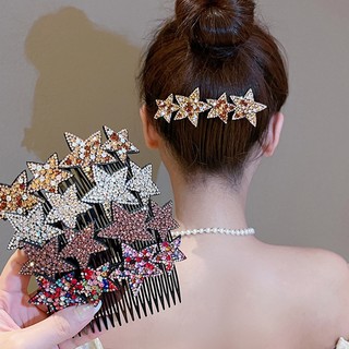 Mới lược cài tóc đính đá hình ngôi sao xinh xắn cho nữ