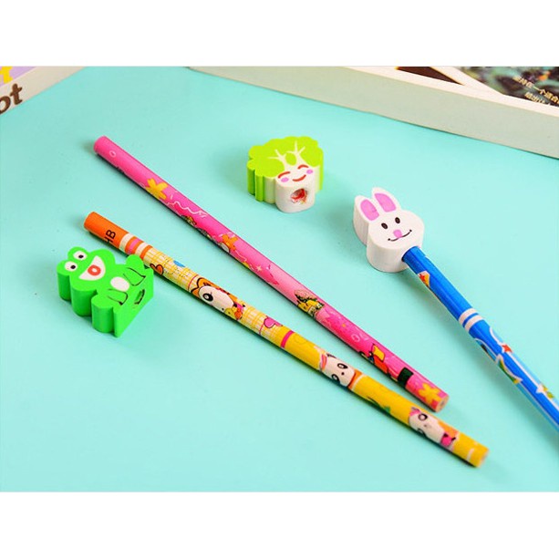 Bút Chì Gỗ Đầu Tẩy Hình Thú Trái Cây Ngộ Nghĩnh