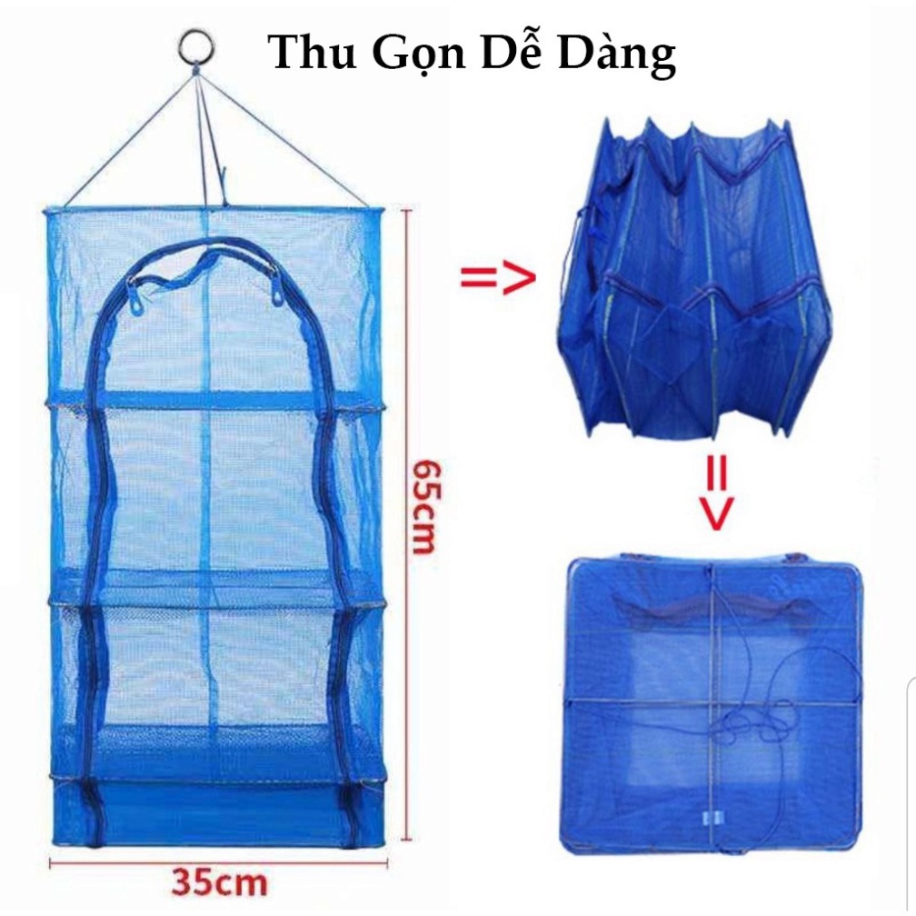 Lồng Phơi Thực Phẩm, Phơi Cá Khô Chống Ruồi Muỗi, Côn Trùng Bằng Lưới PE Dễ Dàng Vệ Sinh Có Thể Thu Gọn