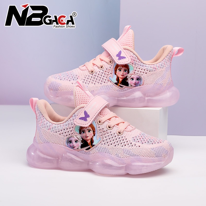 Giày Sneaker Phối Lưới Thoáng Khí In Họa Tiết Hoạt Hình Dễ Thương Thời Trang Cho Bé Gái 5-18 Tuổi