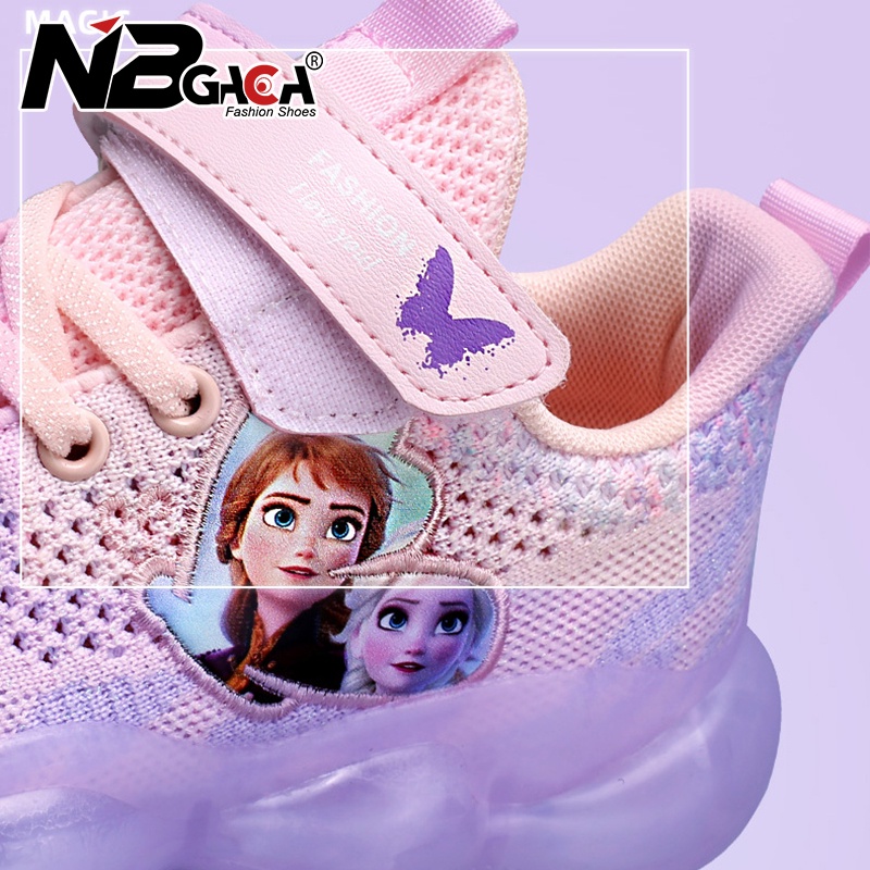 Giày Sneaker Phối Lưới Thoáng Khí In Họa Tiết Hoạt Hình Dễ Thương Thời Trang Cho Bé Gái 5-18 Tuổi