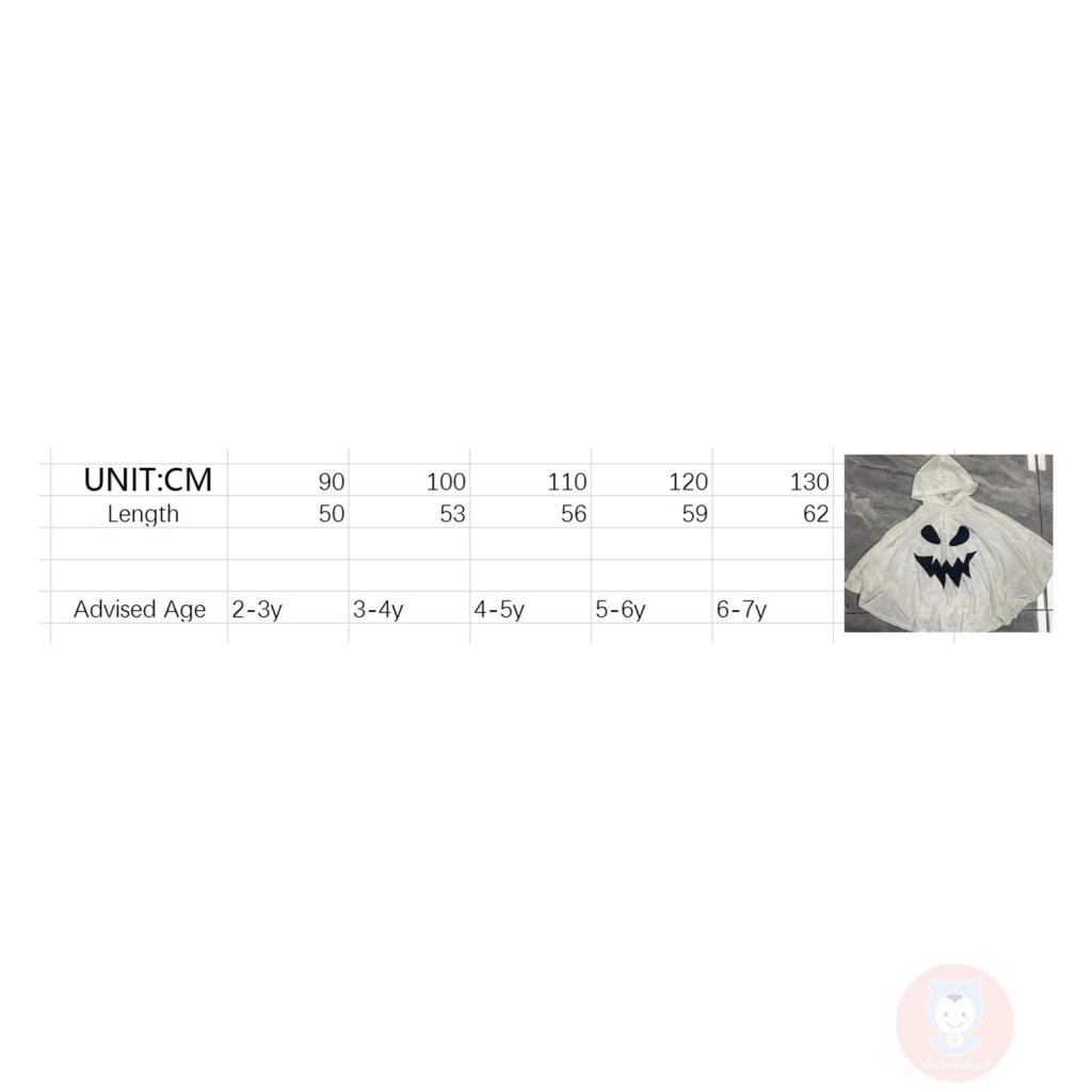 Laa6-baby halloween Áo Choàng Ma pancho Dễ Thương