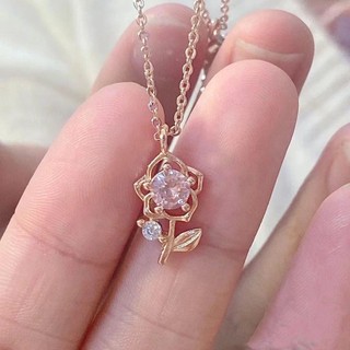 Dây chuyền mặt hoa hồng nhỏ dễ thương cho nữ