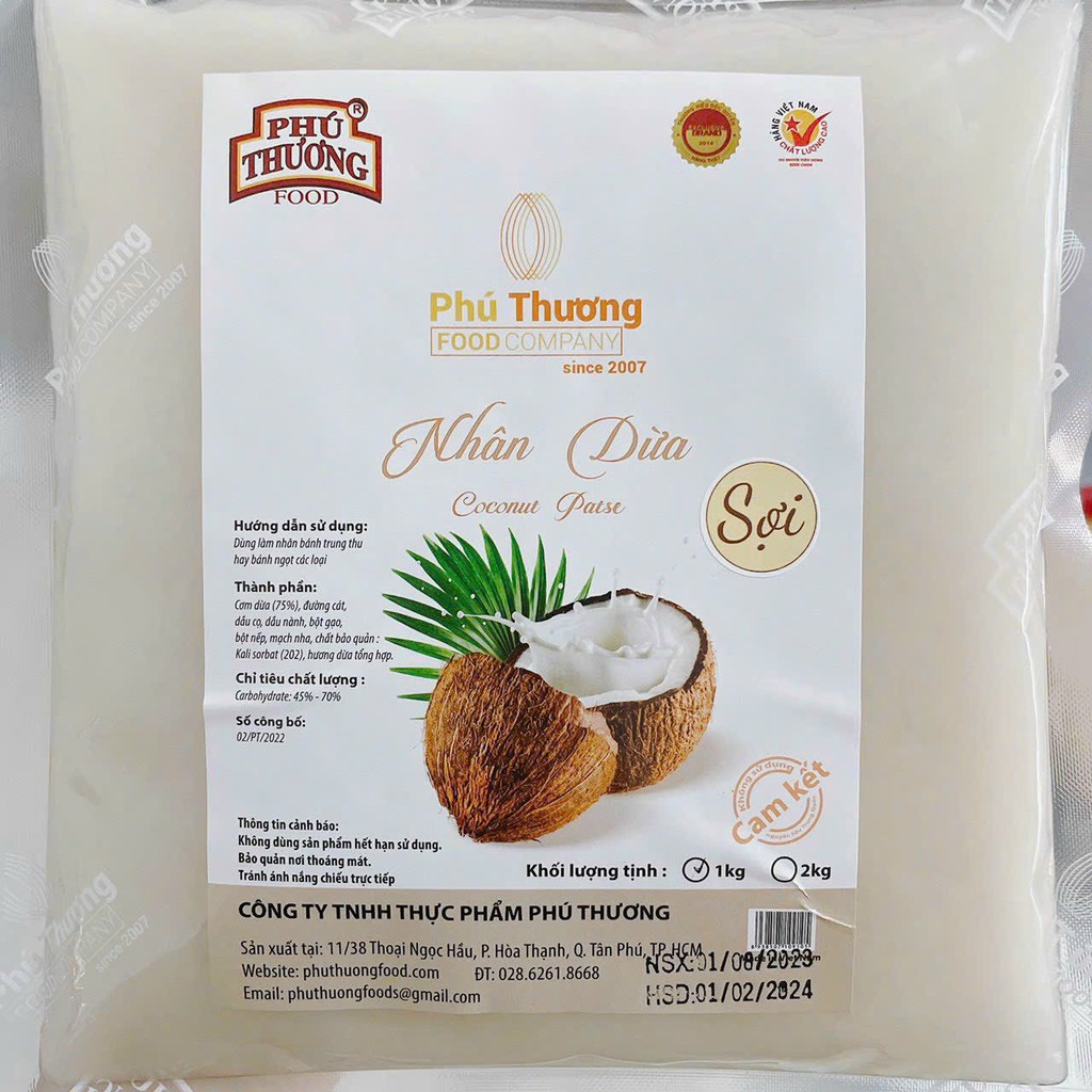 Nhân dừa sợi non Phú Thương