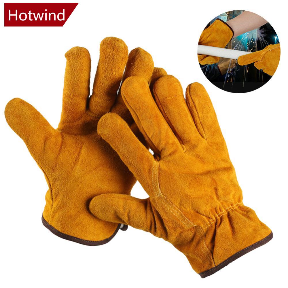 Găng Tay Da Bò Cách Nhiệt Chống Nóng Bảo Vệ Khi Hàn Điện e1l3