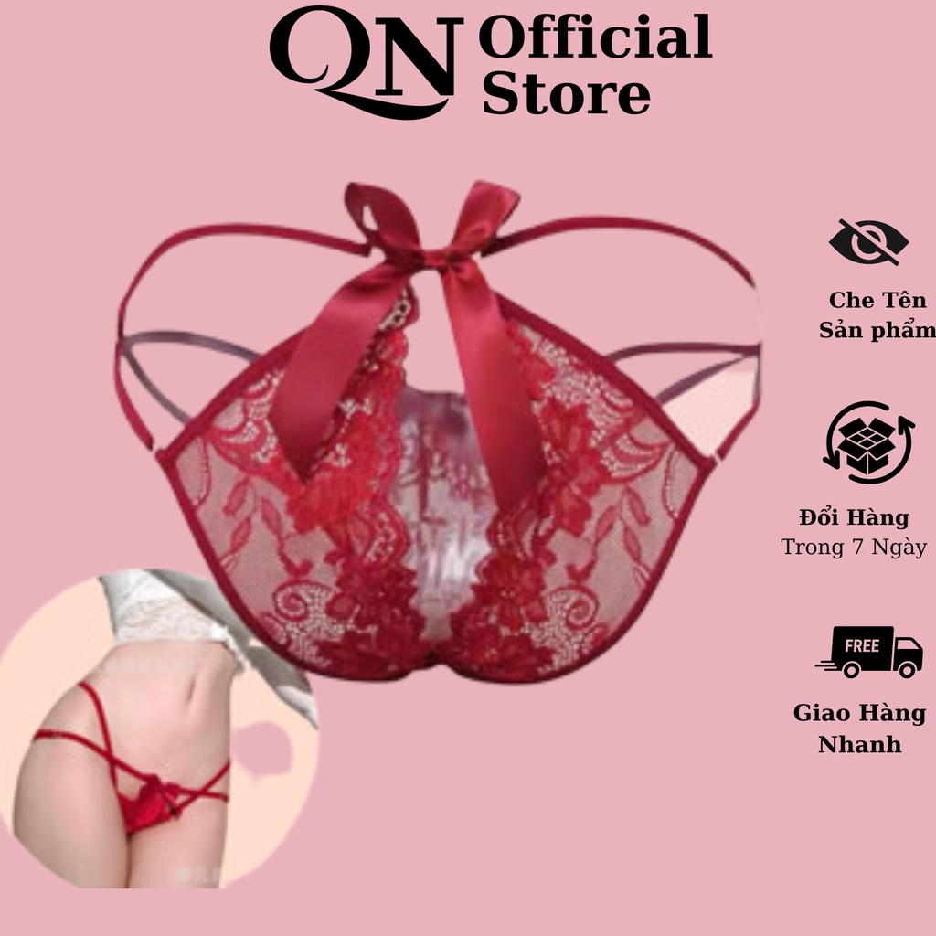 Quần lọt khe nữ ren không đáy hở mông xuyên thấu siêu gợi cảm quyến rũ khiêu gợi CLOVER - 1059