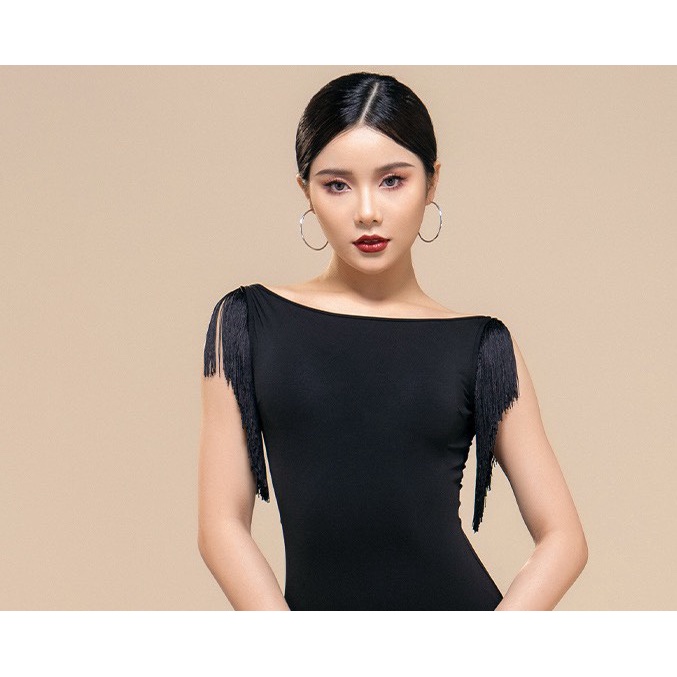 Chân Váy Khiêu Vũ latin Dáng Ngắn Phối Tua Rua Thời Trang Cho Nữ