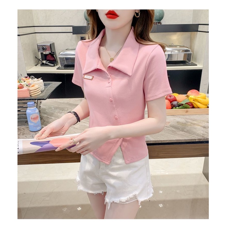 Áo Thun polo Ngắn Tay Dáng Ôm Thiết Kế Xẻ Tà Thời Trang Mùa Hè Hàng Mới Dành Cho