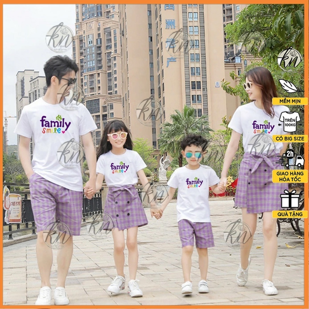Áo Thun Gia Đình 3, 4, 5 Người Đi Chơi Du Lịch Biển Hình Family, Không Quần - KTQN TSHIRT AND UNIFORM