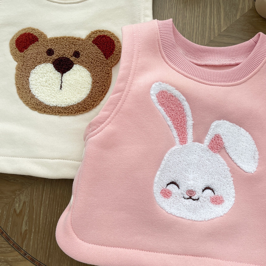 Áo Khoác Lông Cừu Sát Nách In Hoạt Hình Thời Trang Mùa Đông Hàn Quốc 2023 t6s0 Cho Bé