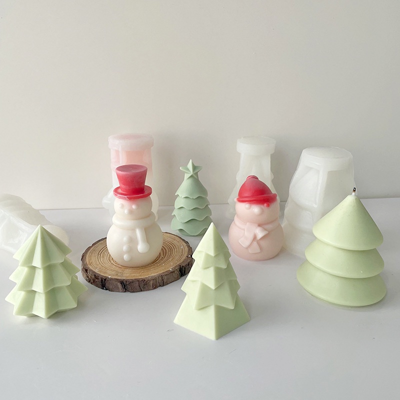 Khuôn Làm Nến Thơm Hình Cây Thông Giáng Sinh Bằng silicone diy