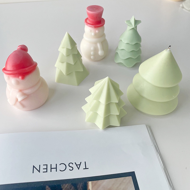 Khuôn Làm Nến Thơm Hình Cây Thông Giáng Sinh Bằng silicone diy