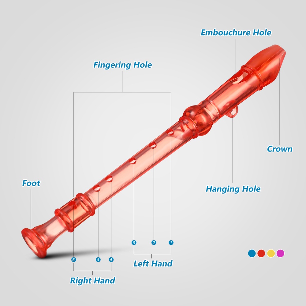 Nhạc Cụ Sáo clarinet 6 Lỗ Bằng Nhựa / 14cm Màu Sắc Ngẫu Nhiên Giáo Dục Sớm Cho Bé