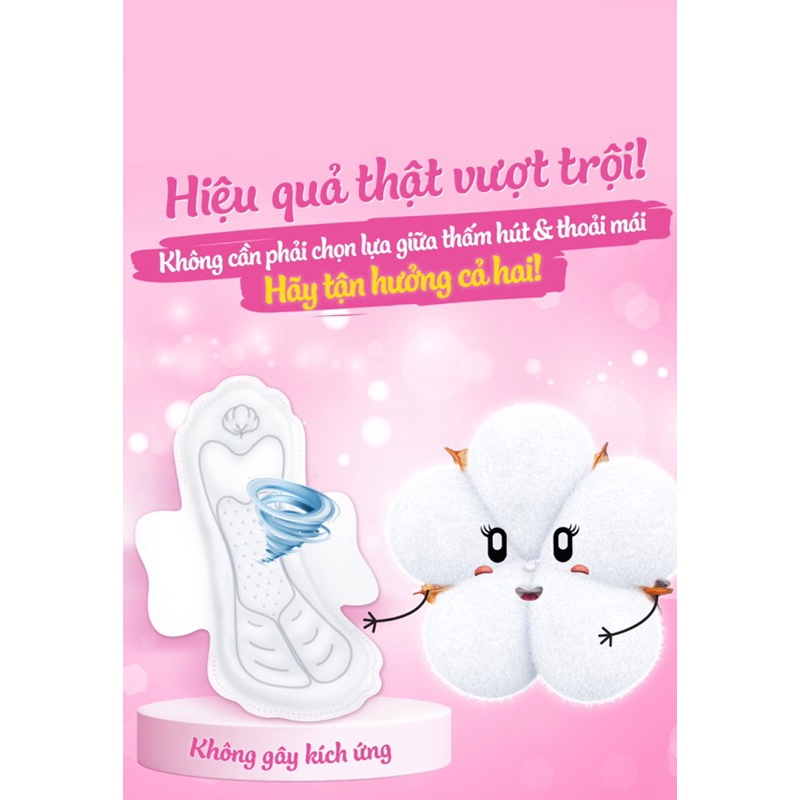 Sỉ 4 gói Băng vệ sinh ban đêm Molped bông organic siêu thấm hút