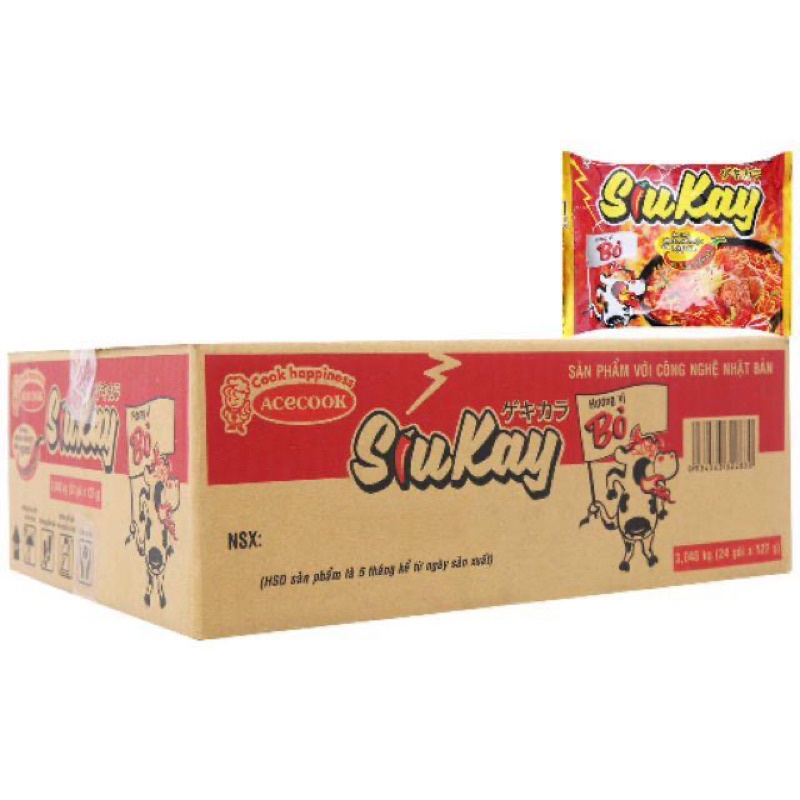 Thùng mỳ SIUCAY 24gói - vị Bò