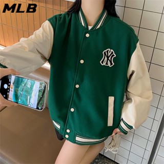 Áo Khoác Bóng Chày Chống Gió Thêu logo mlb ny 100% Chính Hãng Thời Trang Cho Cặp Đôi