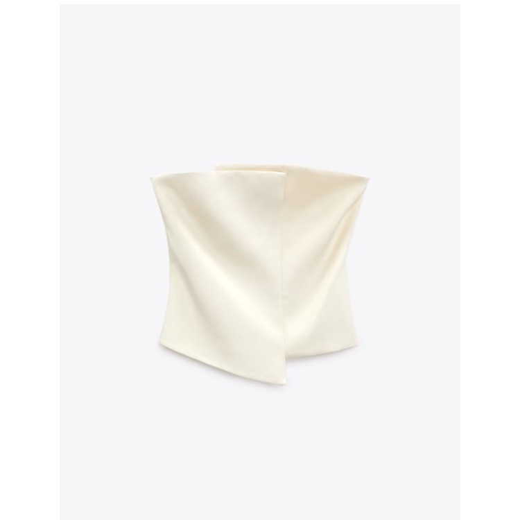 Zara Áo Ống satin 23 Kiểu Mới Mùa Hè Hở Vai Có Khóa Kéo Sau Lưng Thời Trang3067209