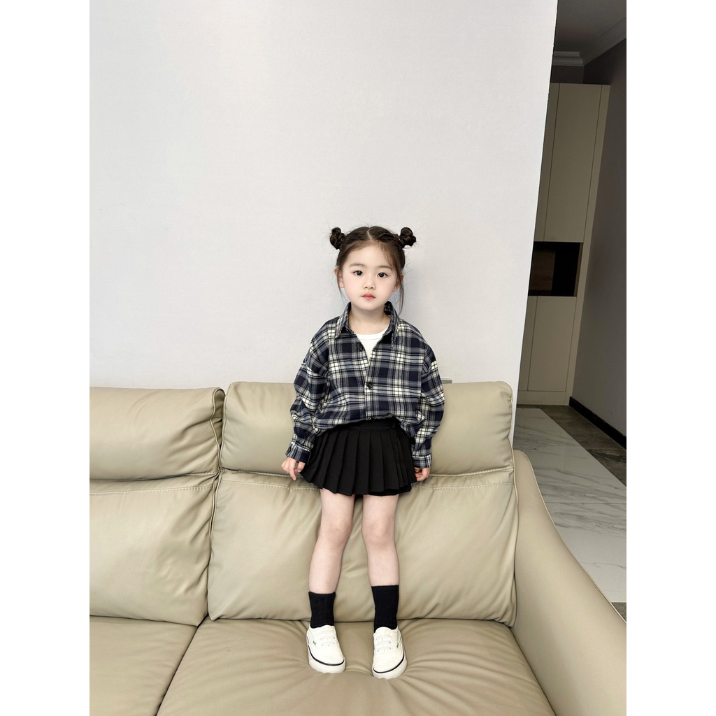 Chân Váy Xếp Ly Màu Đen Phong Cách Hàn Quốc Thời Trang Mùa Thu Xinh Xắn Cho Bé Gái