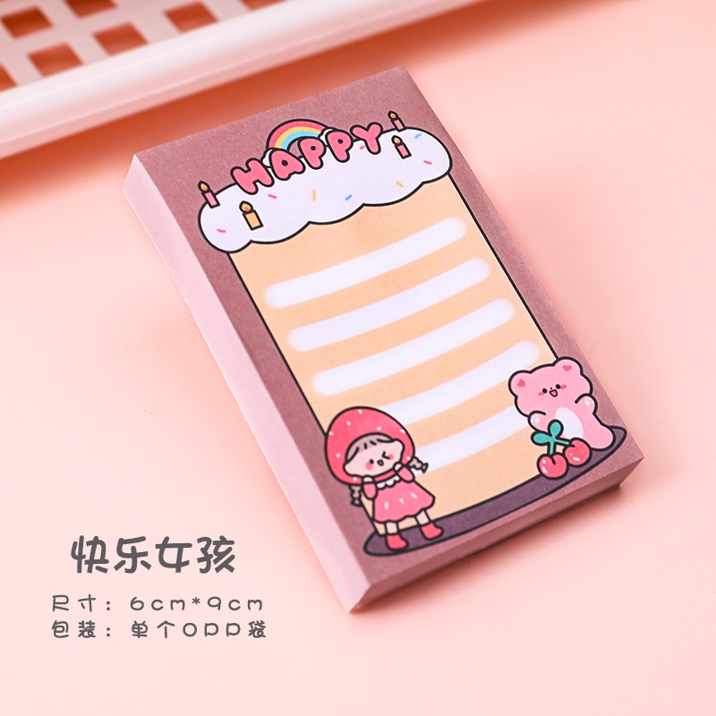 Giấy note hoạt hình cute, giấy ghi chú dễ thương nhỏ gọn nhiều màu văn phòng phẩm - LYANWN
