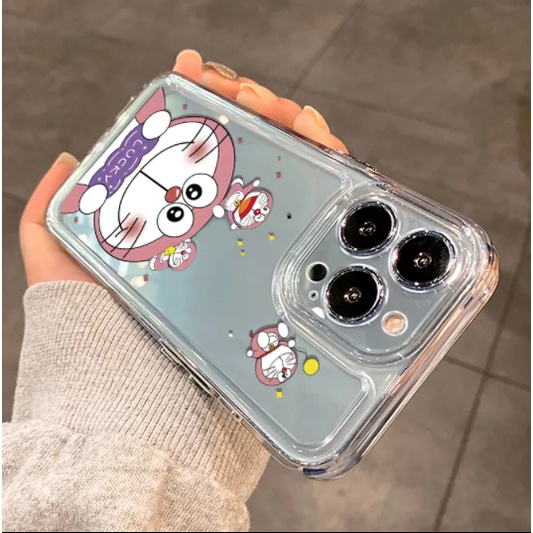 Ốp Điện Thoại Mềm Trong Suốt Chống Sốc In Hình doraemon Cho iphone 11 12 13 14 15 pro max x xs max xr 7 8 plus