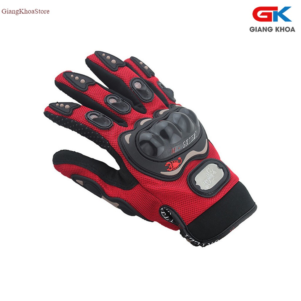 Bao tay, Găng tay xe máy moto đi phượt Full Ngón - Đỏ
