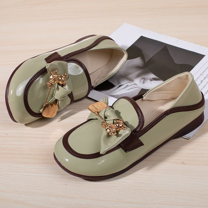 Giày Búp Bê Da Bóng Mũi Tròn Thoải Mái Có size Lớn 35-43 Dành Cho Nữ