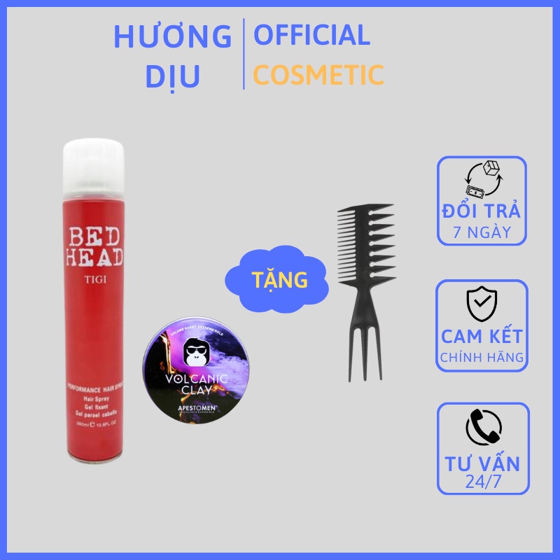 Combo gôm xịt tóc + sáp vuốt tóc volcanic