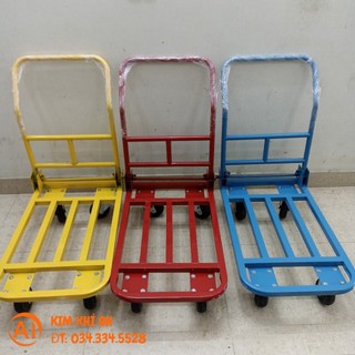 Xe đẩy hàng 4 bánh loại đẹp, chắc chắn, khung sắt hộp được sơn tĩnh điện. kích thước sàn 50cmx80cm- tải trọng 300kg