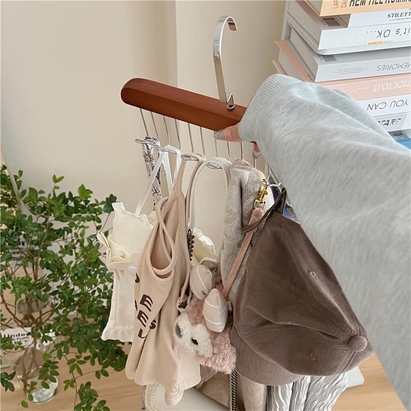 Móc Gỗ Treo Đa Năng Quần Áo, Đồ Lót, Thắt Lưng, Phụ Kiện