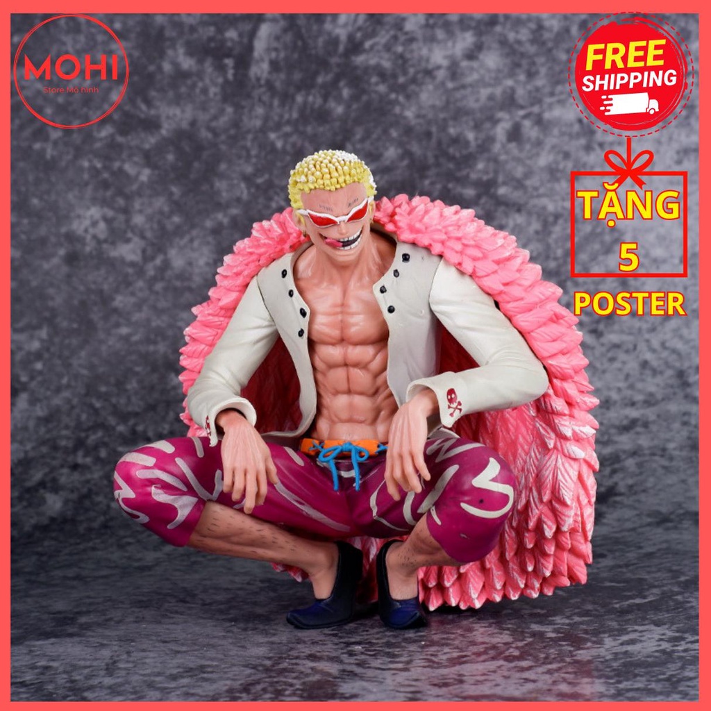 Mô hình Doflamingo có 2 đầu thay đổi, cao 16cm, có hộp màu đẹp - Onepiece