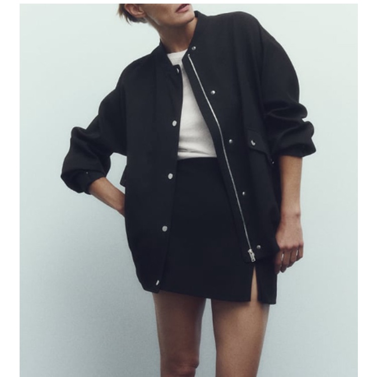 Zara Áo Khoác bomber Tay Dài Cổ Tròn Thời Trang Mùa Thu 232565929