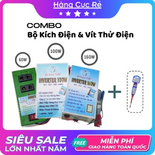 Bộ đổi nguồn 12v sang 220v, nhiều công suất 60w, 100w, 160w chuyển đổi inverter biến điện - shop hàng cực rẻ