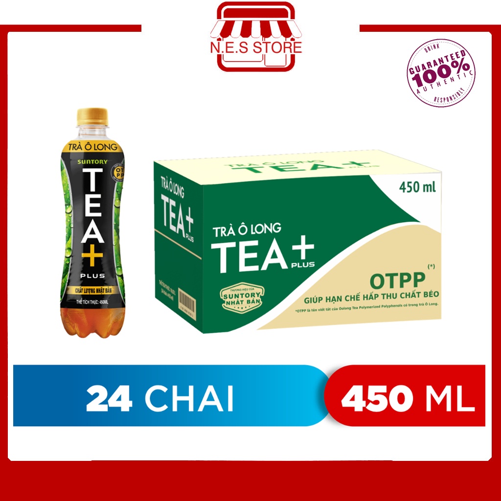 Thùng 24 Chai Trà Ô long Tea+ (450ml /chai)