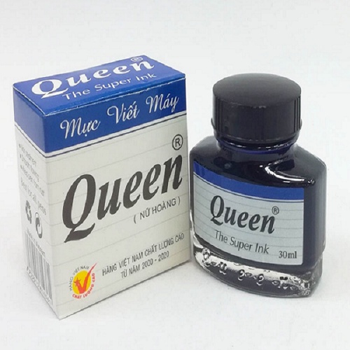 Mực viết máy Queen - Mực Queen xanh/đen/tím 30ml