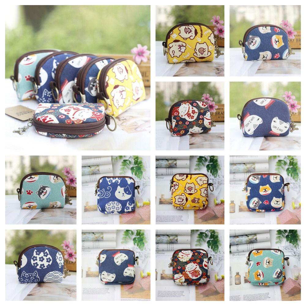 Shanhai Túi Đựng Tiền Xu Hình Mèo May Mắn / Chó Con / Chữ Cái mini Sáng Tạo