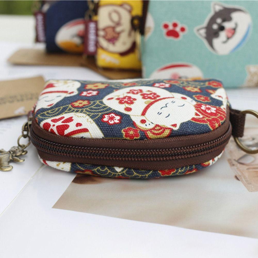 Shanhai Túi Đựng Tiền Xu Hình Mèo May Mắn / Chó Con / Chữ Cái mini Sáng Tạo
