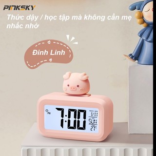 Đồng Hồ Báo Thức Đa Năng Hình Heo Con Xinh Xắn
