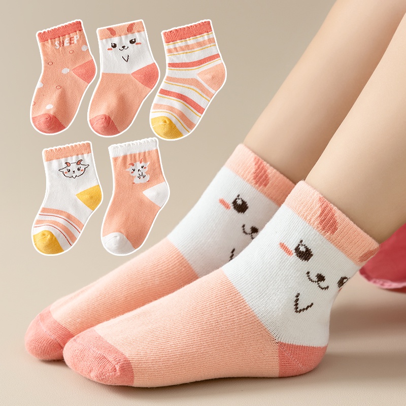 Set 5 Đôi Vớ cotton Mềm Mại Hoạ Tiết Cung Hoàng Đạo Cho Bé 1-13s